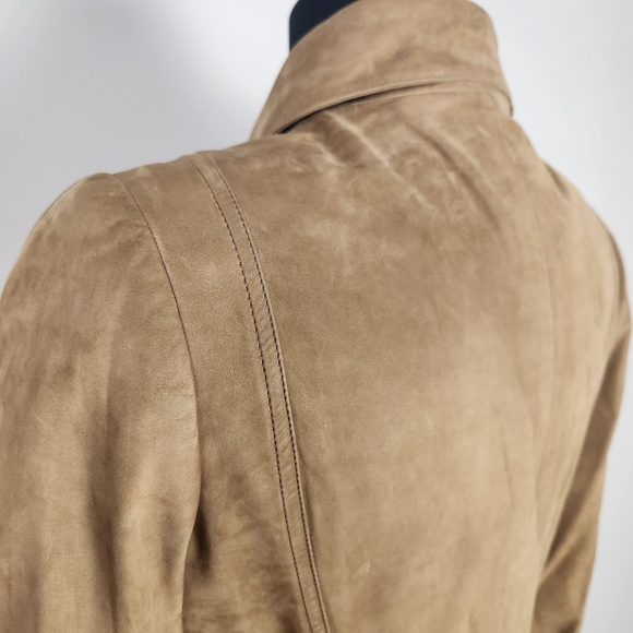 DAVID CARDONA tan nubuck suede trench coat - Picture 6 of 13